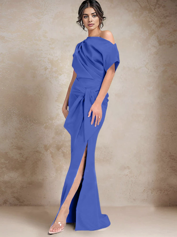 Trumpet/Mermaid One-Shoulder Mother of the Bride Dresses with Split Side