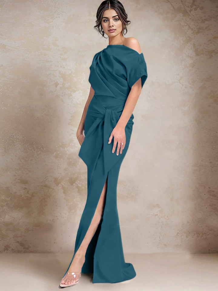 Trumpet/Mermaid One-Shoulder Mother of the Bride Dresses with Split Side