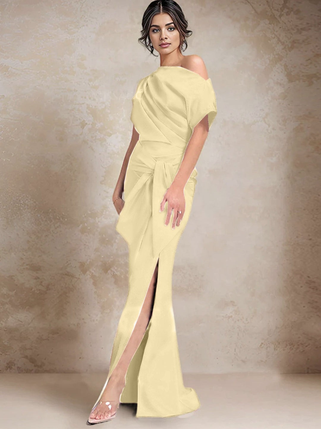 Trumpet/Mermaid One-Shoulder Mother of the Bride Dresses with Split Side