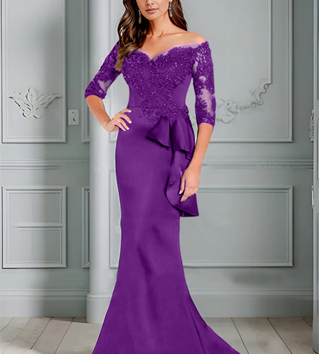 Trumpet/Mermaid Off-the-Shoulder Mother of the Bride Dresses