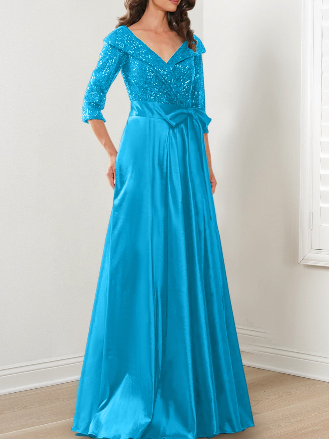 A-Line/Princess V-Neck Floor-Length Mother of the Bride Dresses