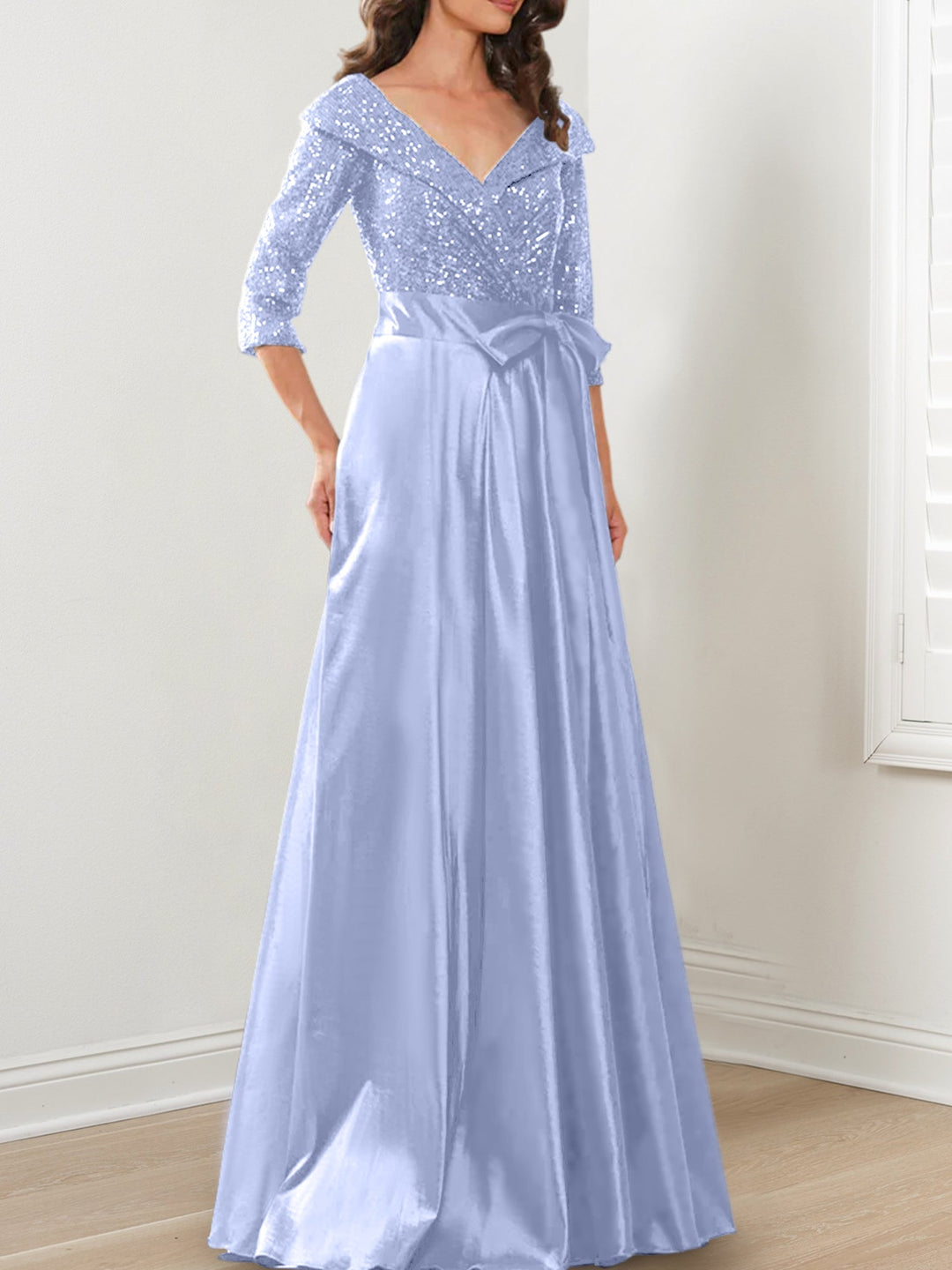 A-Line/Princess V-Neck Floor-Length Mother of the Bride Dresses