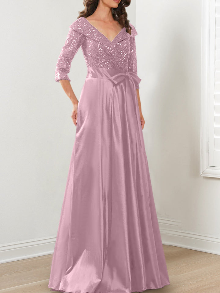 A-Line/Princess V-Neck Floor-Length Mother of the Bride Dresses