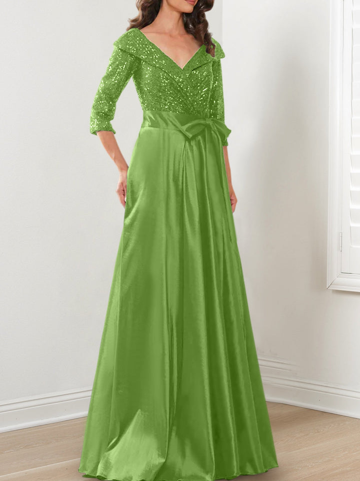 A-Line/Princess V-Neck Floor-Length Mother of the Bride Dresses