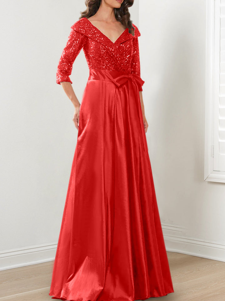 A-Line/Princess V-Neck Floor-Length Mother of the Bride Dresses