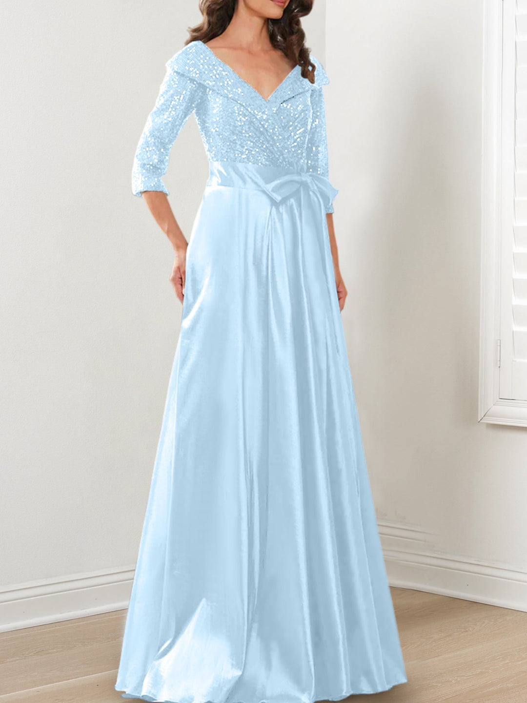 A-Line/Princess V-Neck Floor-Length Mother of the Bride Dresses