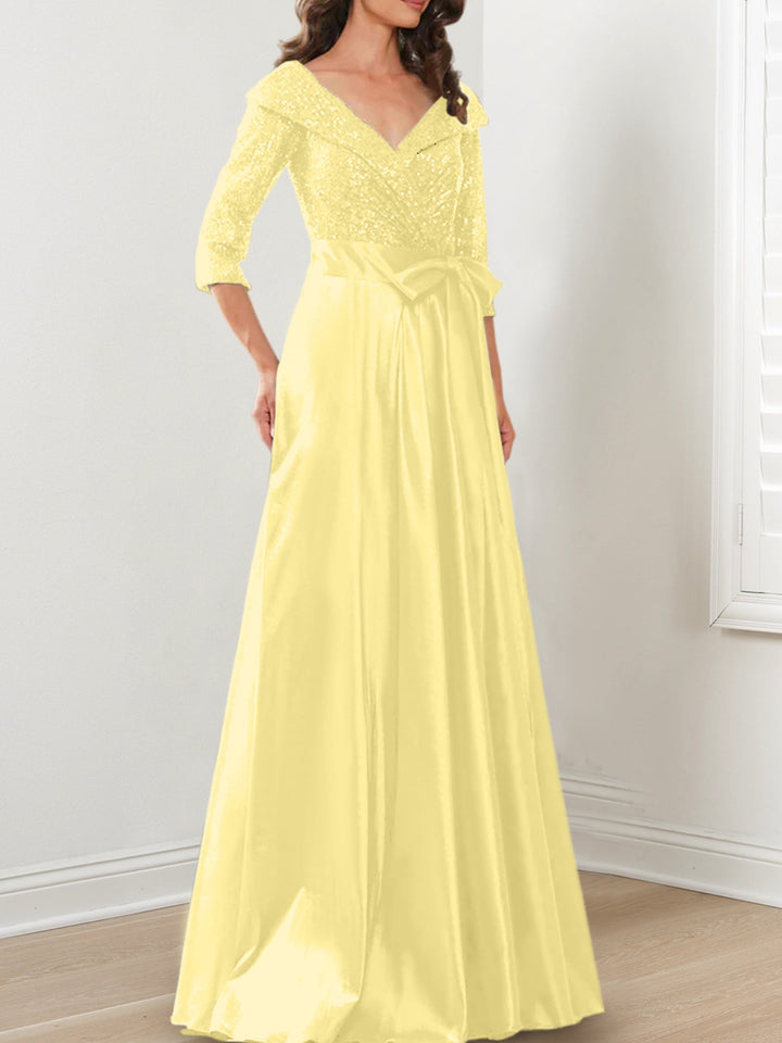 A-Line/Princess V-Neck Floor-Length Mother of the Bride Dresses