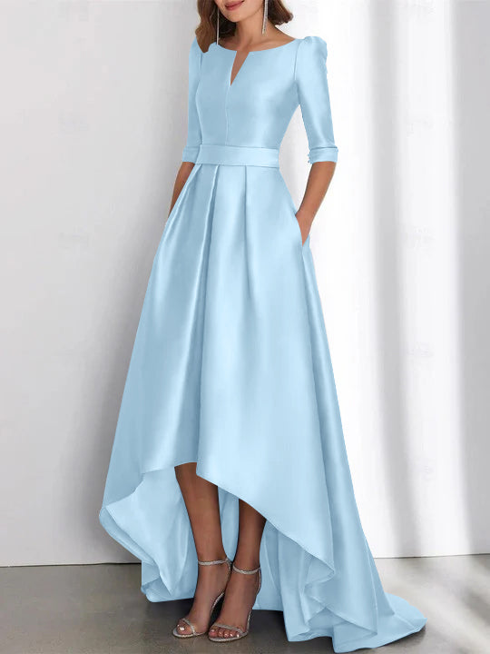 A-Line/Princess Half Sleeves Asymmetrical Mother Of The Bride Dresses With Pockets