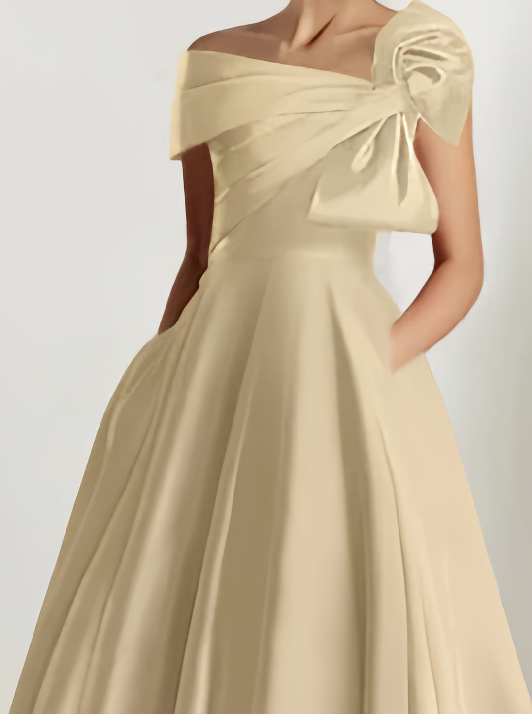 A-Line/Princess Off-the-Shoulder Sleeveless Ankle-Length Mother of the Bride Dresses with Bow(s)