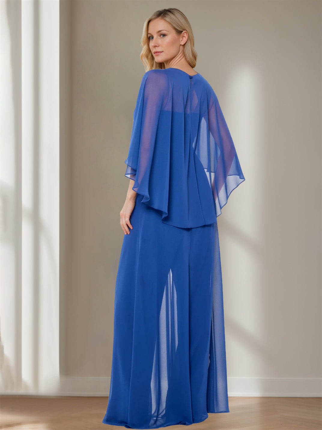 Sheath Bateau Neck Capelet  Mother of the Bride Dresses