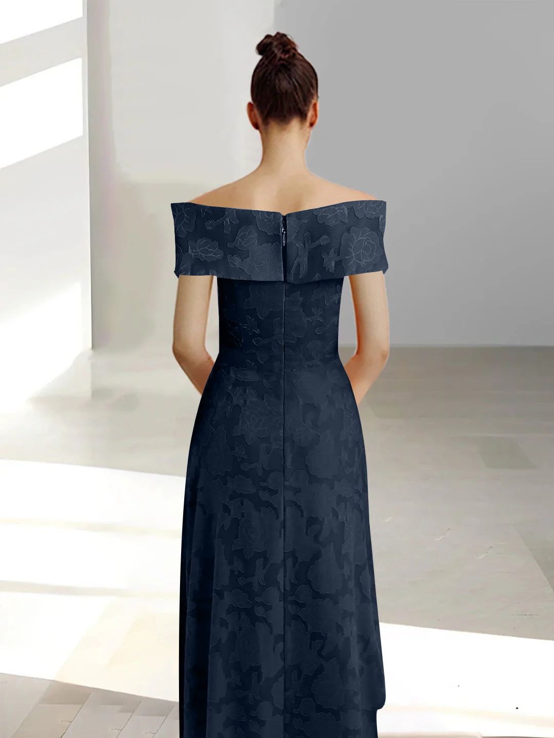 A-Line/Princess Off-the-Shoulder Sleeveless Ankle-Length Rose Lace Applique Mother of the Bride Dresses with Pockets