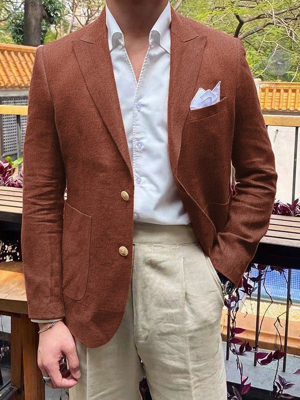 Men's Tailored Fit Single Breasted Two-buttons Blazer Jacket