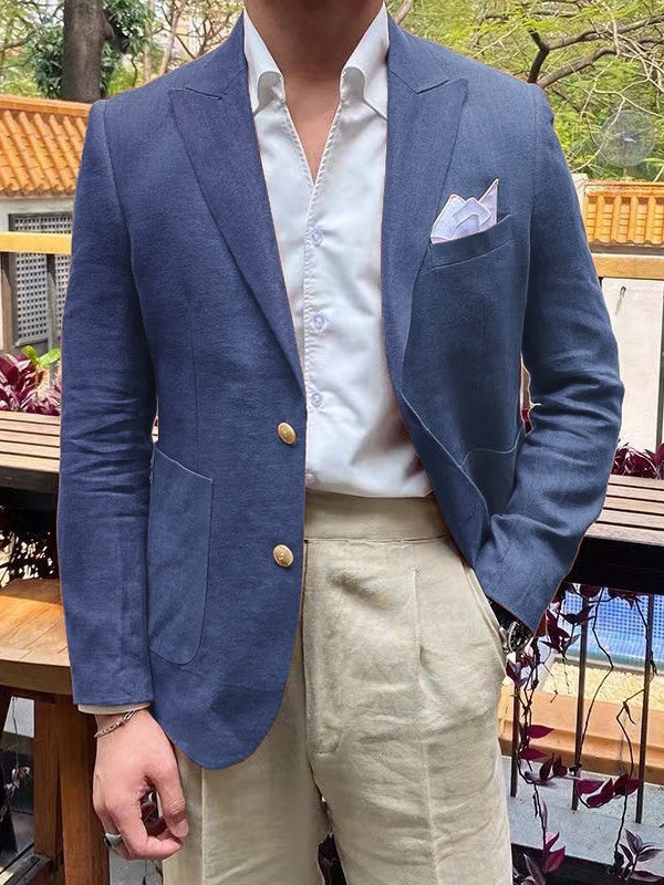 Men's Tailored Fit Single Breasted Two-buttons Blazer Jacket