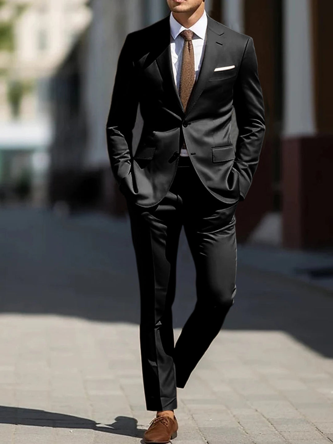 Men's Tailored Fit Single Breasted Two-buttons 2 Pieces Wedding Suits