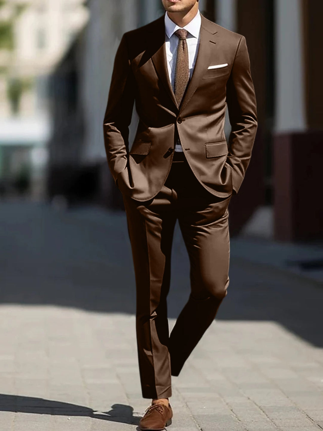 Men's Tailored Fit Single Breasted Two-buttons 2 Pieces Wedding Suits