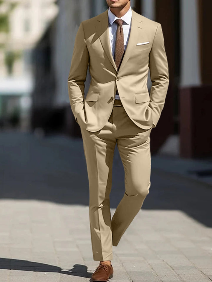 Men's Tailored Fit Single Breasted Two-buttons 2 Pieces Wedding Suits