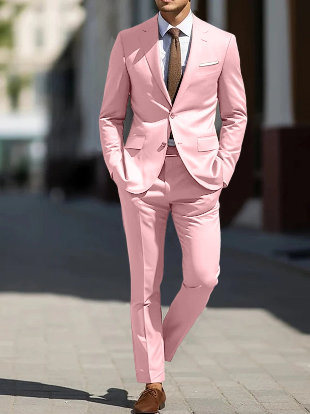 Men's Tailored Fit Single Breasted Two-buttons 2 Pieces Wedding Suits