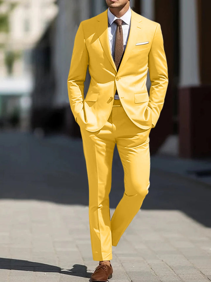 Men's Tailored Fit Single Breasted Two-buttons 2 Pieces Wedding Suits