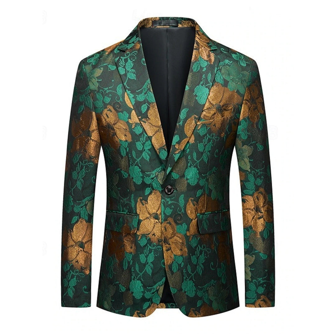 Men's Tailored Fit Single Breasted 2 Pieces Print Floral Blazer Wedding Suits