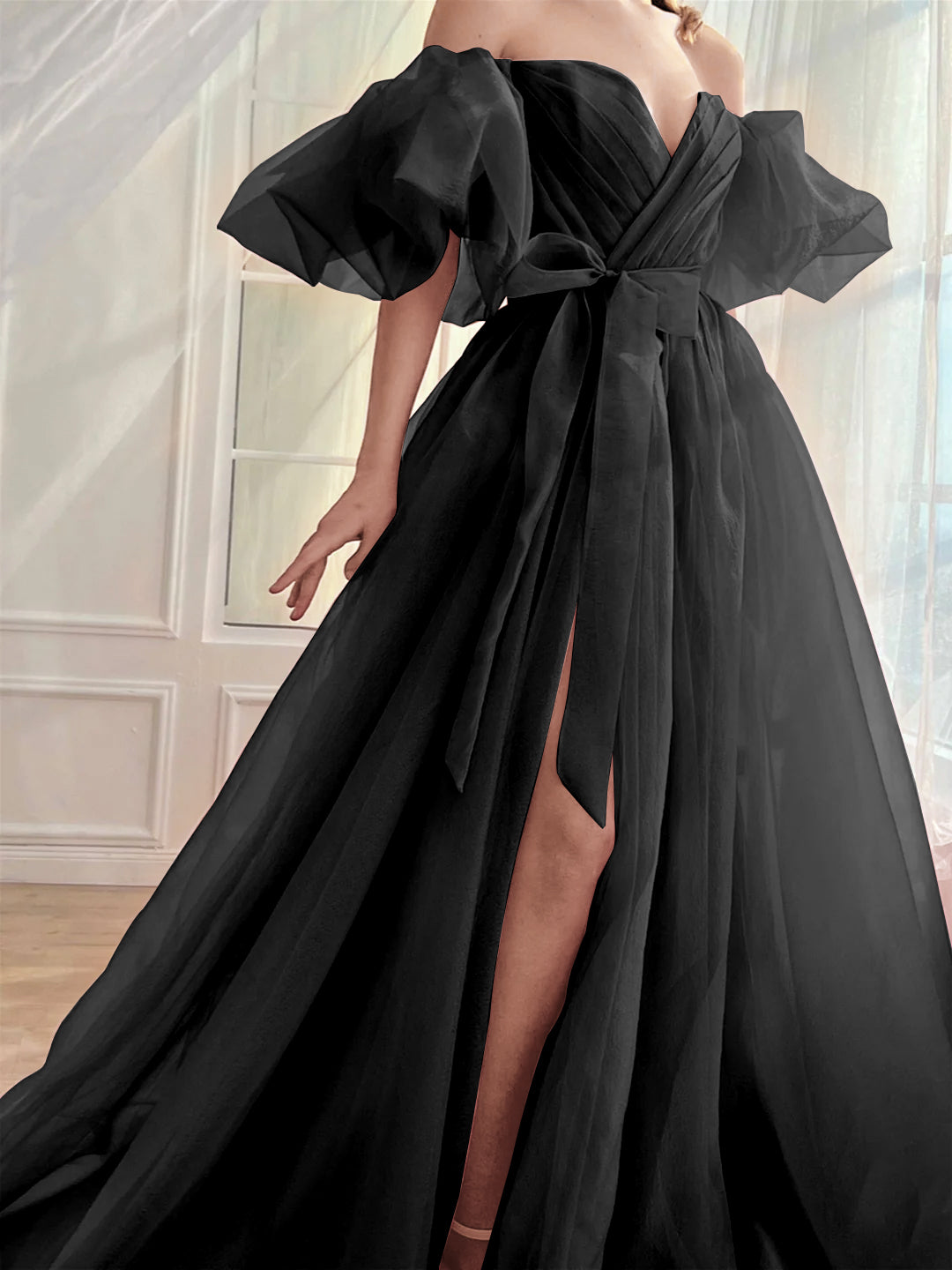 A-Line/Princess Sweetheart Off-the-Shoulder Floor Length Formal Dress