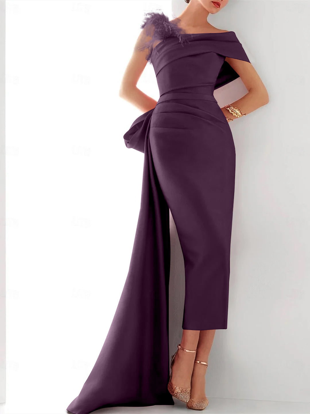 Formal Dress With Pockets Verngo One Shoulder Mother Of The Bride Dress - Satin A-Line Formal Gown With Pockets One Shoulder Formal Gown Formal Dress With Pockets Verngo One Shoulder Mother Of The Bride Dress - Satin A-Line Formal Gown With Pockets One Shoulder Formal Gown