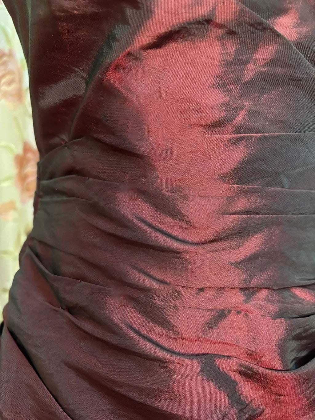 Trumpet/Mermaid Strapless Sleeveless Floor-Length Taffeta Prom Dresses with Sequins & Ruffles