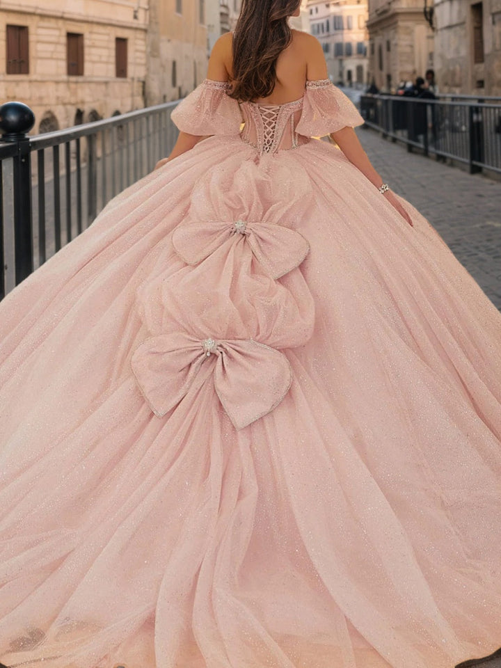 Ball Gown Sweetheart Strapless Floor-length Long Prom Dresses with Beads and Sequins