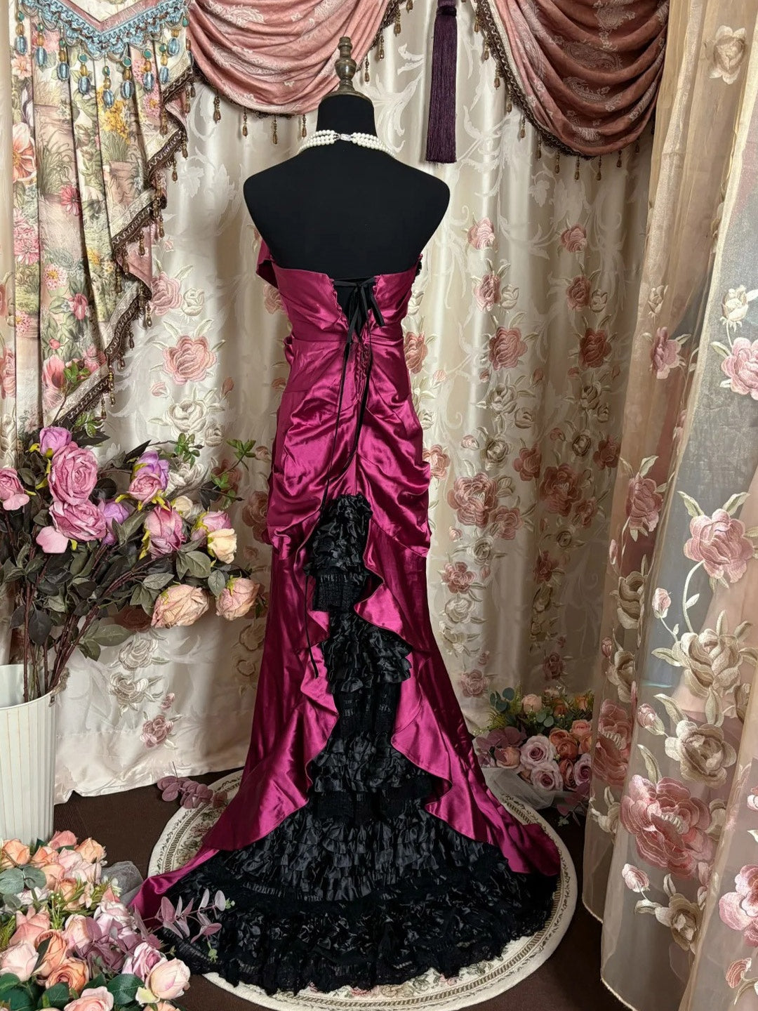 Sheath/Column Asymmetrical Sleeveless Floor-Length Taffeta Prom Dresses with Ruffles