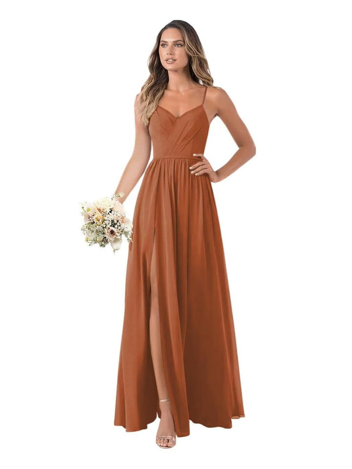 A Line/Princess Chiffon Sleeveless Floor-Length Bridesmaid Dresses