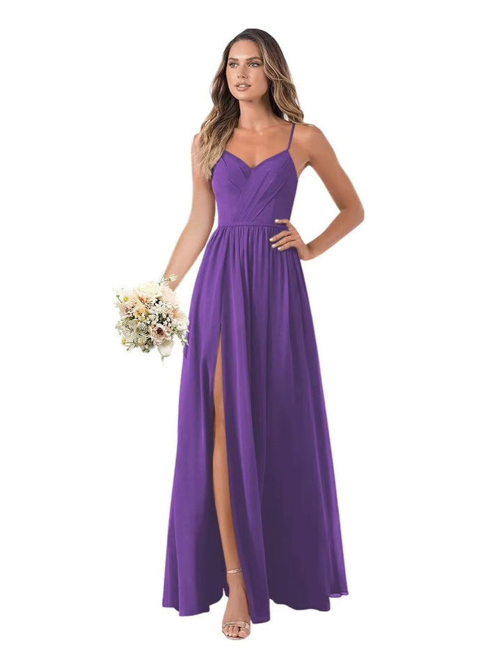 A Line/Princess Chiffon Sleeveless Floor-Length Bridesmaid Dresses