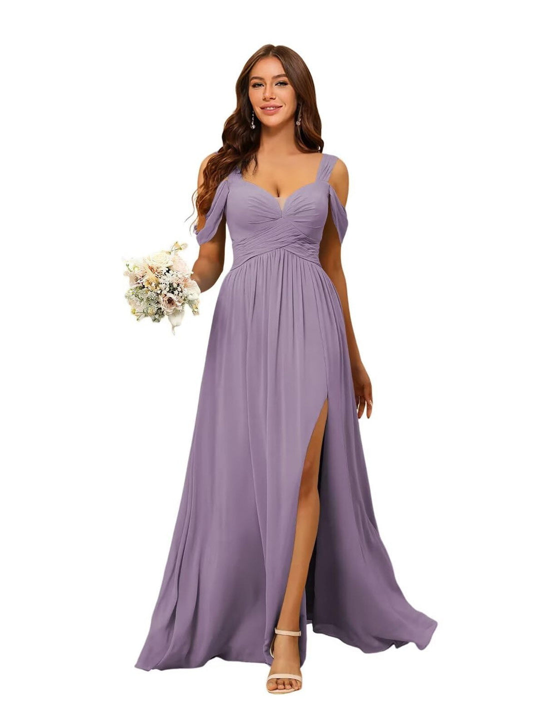 A Line/Princess Chiffon Sweetheart Sleeveless Floor-Length Bridesmaid Dresses