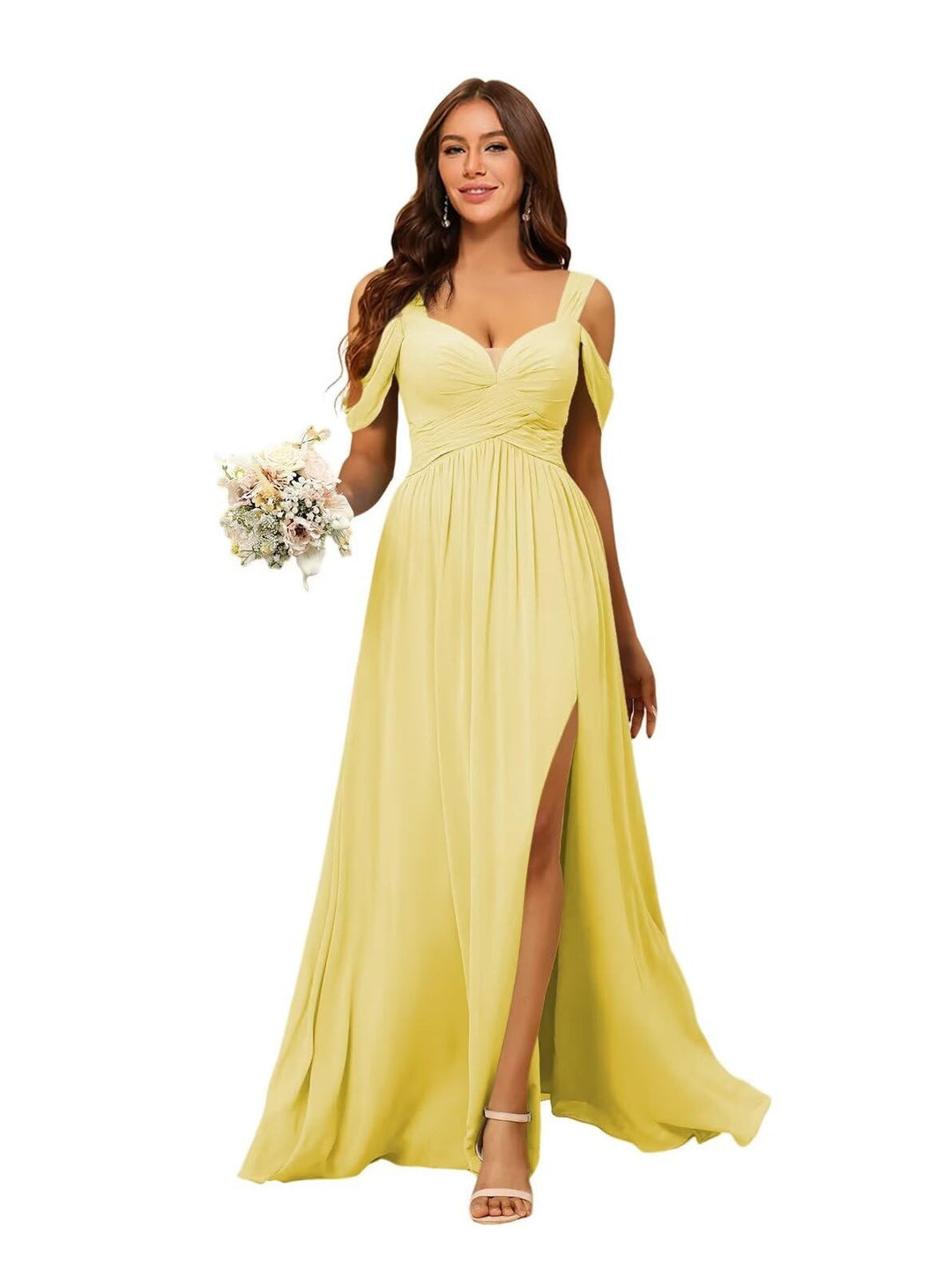 A Line/Princess Chiffon Sweetheart Sleeveless Floor-Length Bridesmaid Dresses