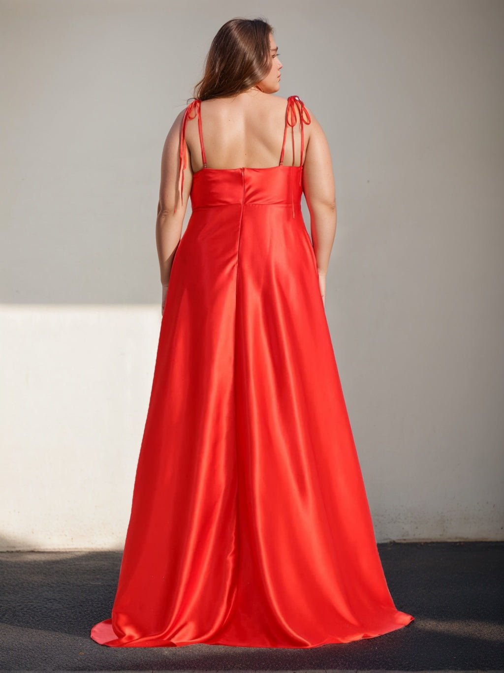 A-Line/Princess Spaghetti Straps Sleeveless Floor-Length Bridesmaid Dresses with Split Side