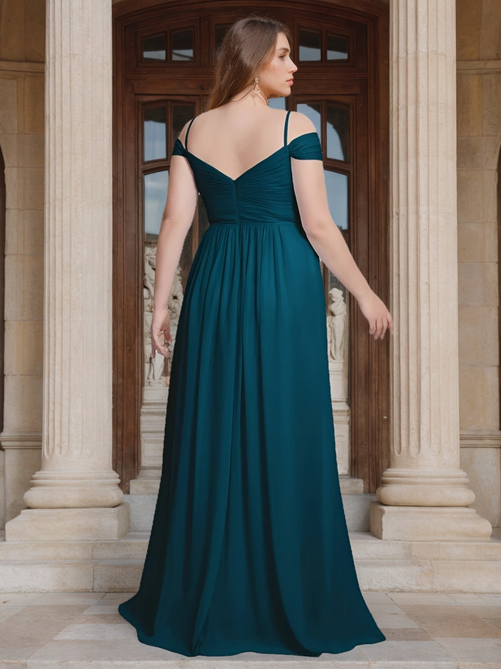 A-Line/Princess Sweetheart Spaghetti Straps Floor-Length Plus Size Bridesmaid Dresses with Split Side