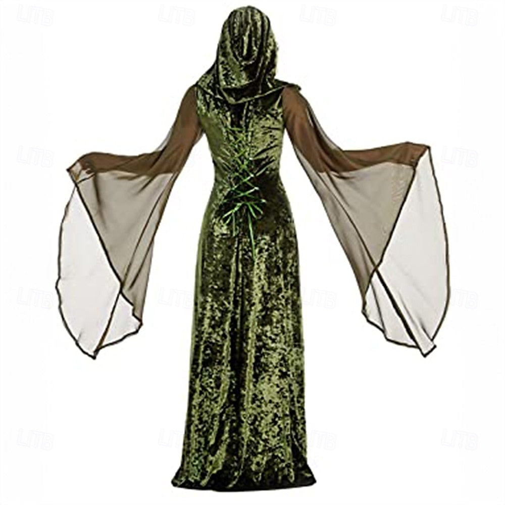 A-Line/Princess Sweetheart Neck Long Sleeves Floor-Length Halloween Performance Costumes Dress