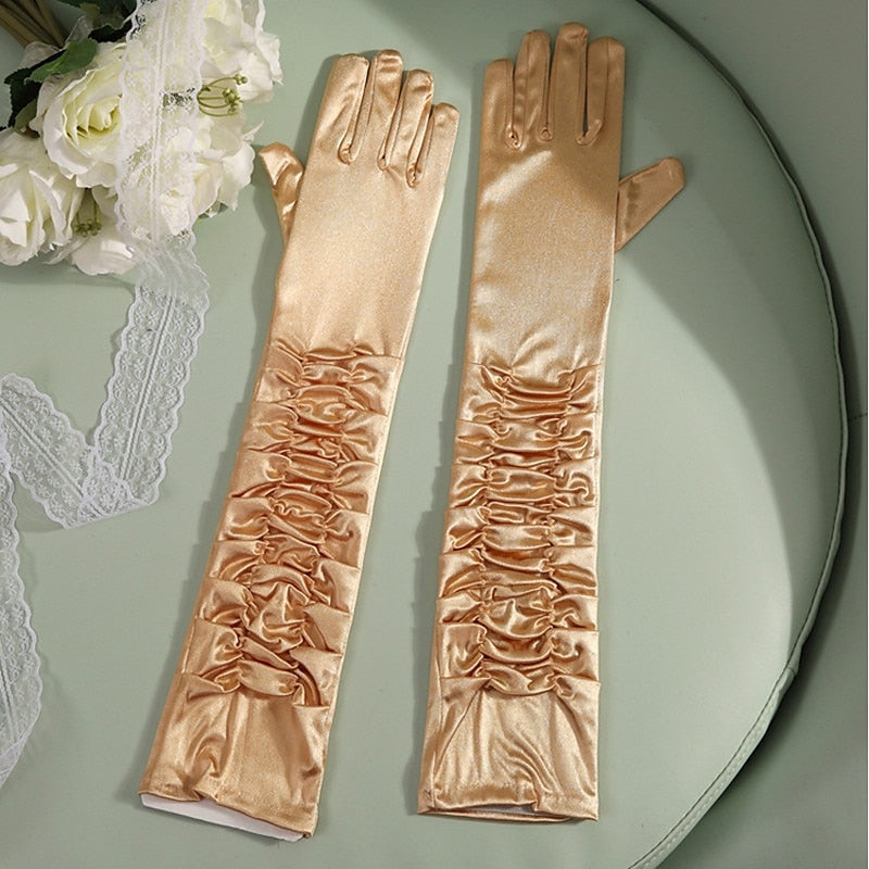 1950s Women's Solid Colour Patchwork Christmas Party Prom Teen Adults' Gloves