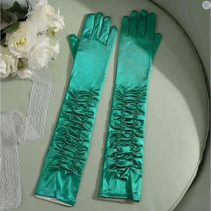 1950s Women's Solid Color Patchwork Christmas Party Prom Teen Adults' Gloves