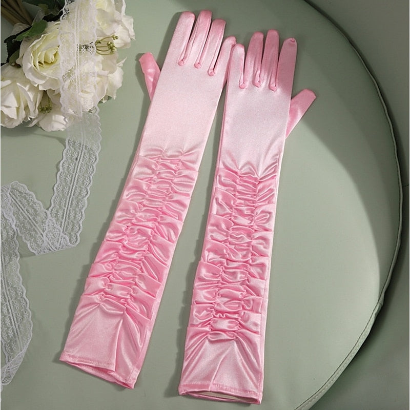 1950s Women's Solid Color Patchwork Christmas Party Prom Teen Adults' Gloves