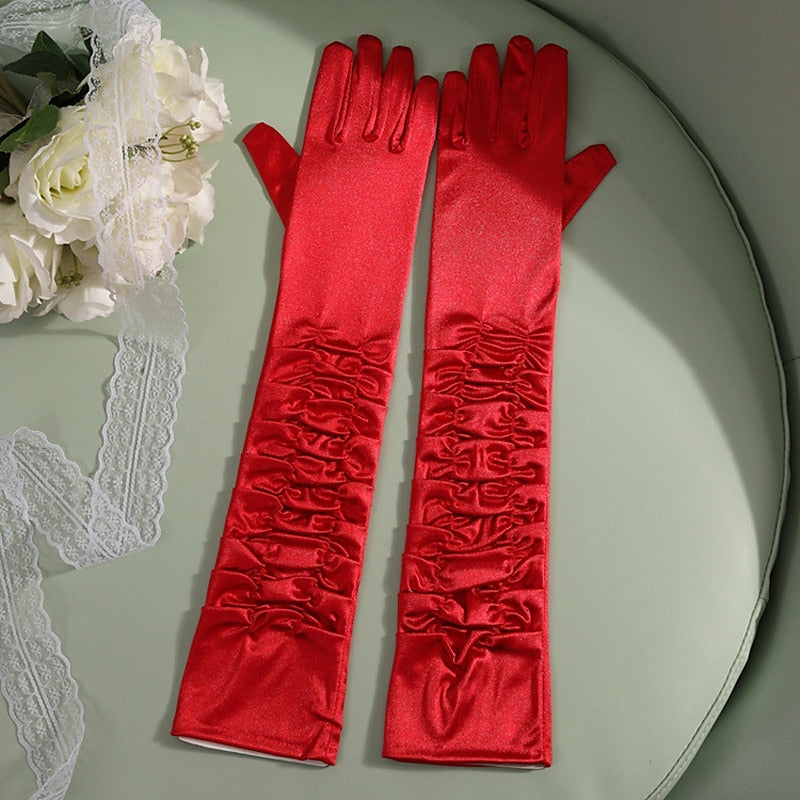 1950s Women's Solid Colour Patchwork Christmas Party Prom Teen Adults' Gloves