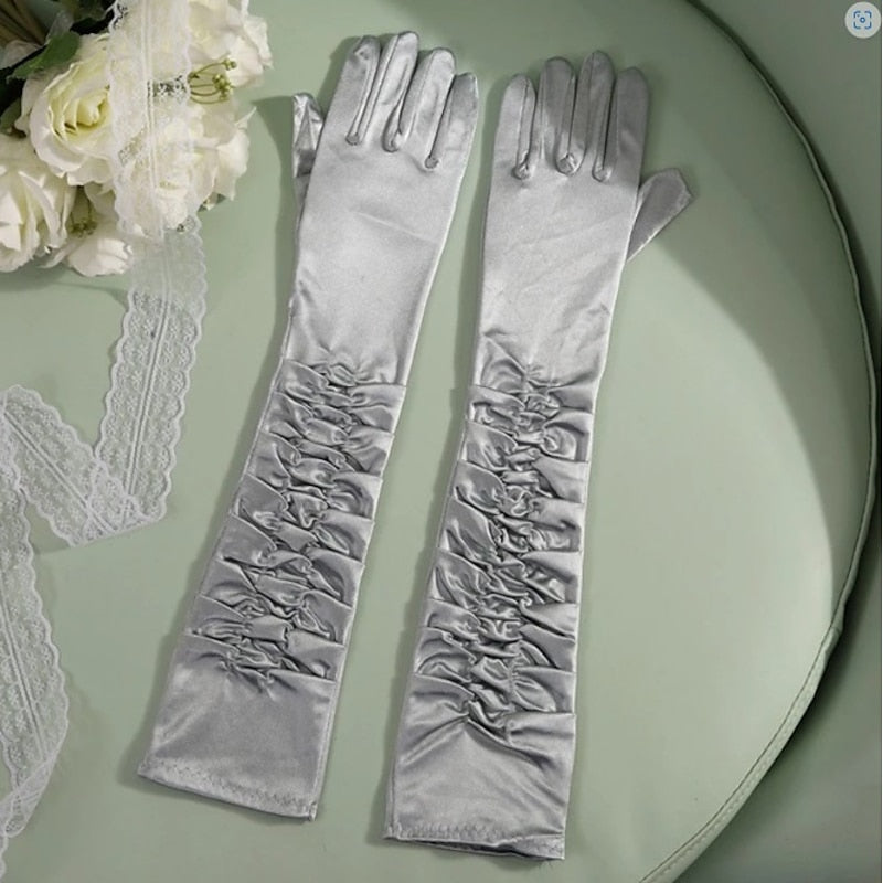 1950s Women's Solid Color Patchwork Christmas Party Prom Teen Adults' Gloves