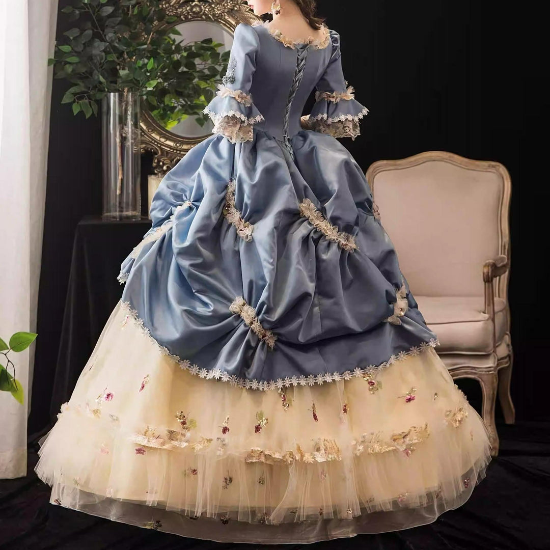 Ball Gown Square Neck Half Sleeves Floor-Length Rococo Victorian Dress Party Costume Prom Dress