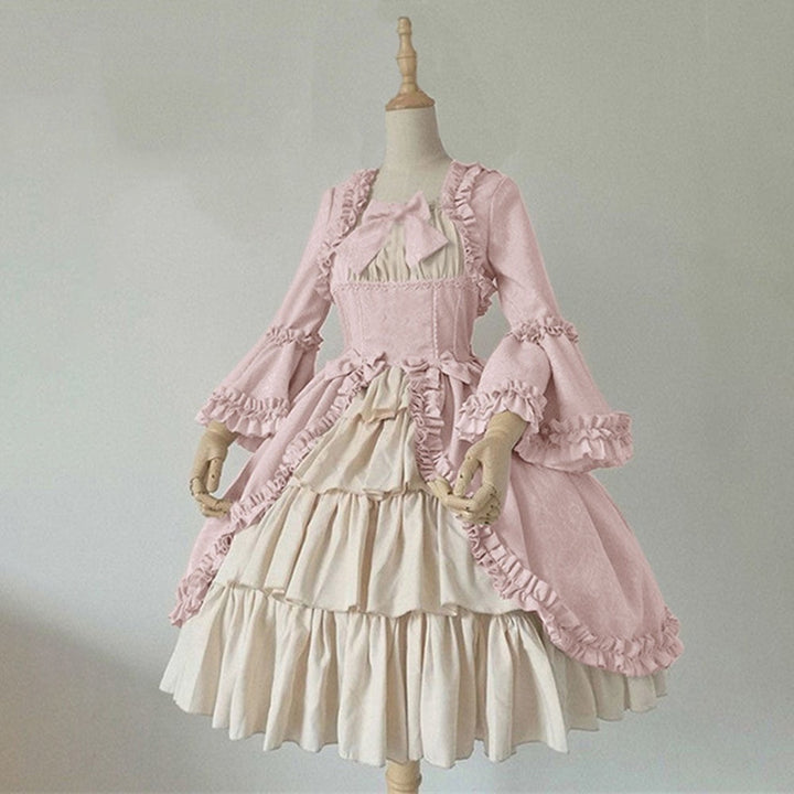Women's Trumpet Sleeve Lace Bow Masquerade Party & Evening Retro Vintage Gothic Lolita Rococo Dress