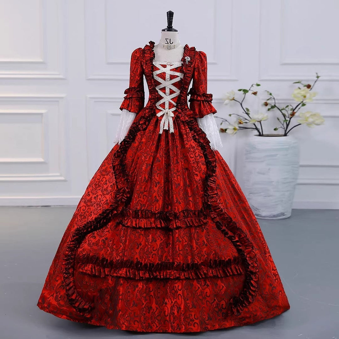 Ball Gown Square Neck 3/4 Length Sleeves Floor-Length Evening Party Go