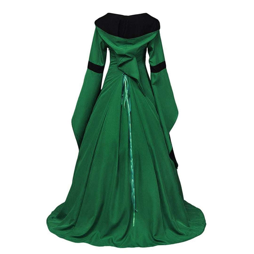 Retro Vintage Medieval A-Line/Princess Square Neck Long Sleeves Floor-Length Royal Halloween Performance Costumes Dress