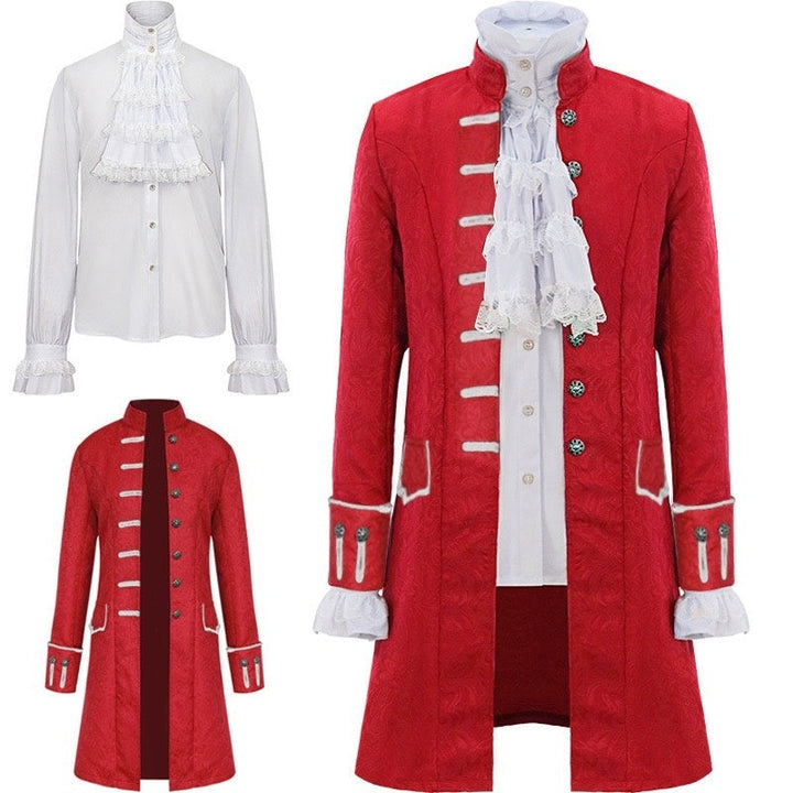 Men's Retro Vintage Medieval Victorian 2 PCS  Vampire Cosplay Halloween Party Outfits