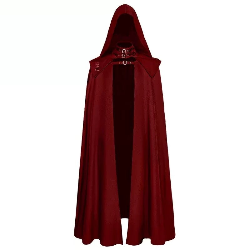 Retro Vintage Punk & Gothic Medieval Ren Faire Witch Plague Doctor Viking Solid colour Unisex Fantasy Walpurgis Night Masquerade Party Cape Cloak