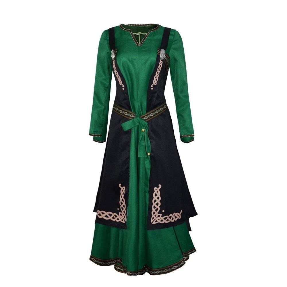 Women's Celtic Viking Fantasy Halloween Carnival Masquerade Party / Evening Festival Medieval Renaissance Cocktail Prom Dress