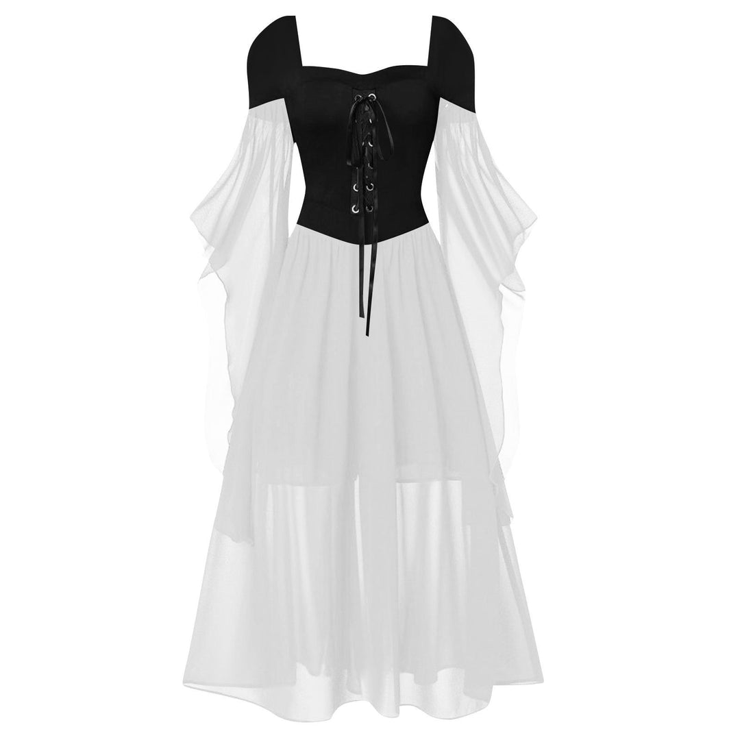 A-Line/Princess Sweetheart Neck Long Sleeves Floor-Length Retro Vintage Punk & Gothic Medieval Dress