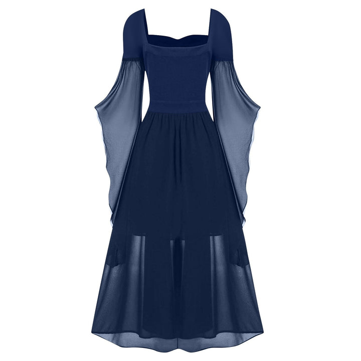 A-Line/Princess Sweetheart Neck Long Sleeves Floor-Length Retro Vintage Punk & Gothic Medieval Dress