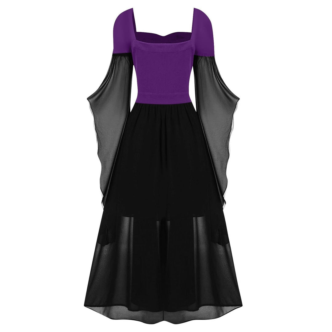 A-Line/Princess Sweetheart Neck Long Sleeves Floor-Length Retro Vintage Punk & Gothic Medieval Dress